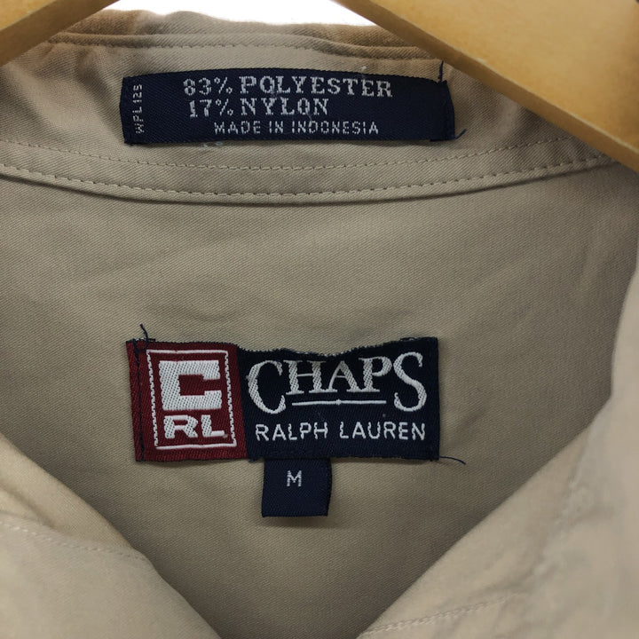 90'S Ralph Lauren CHAPS long sleeve shirt, men's size M, vintage polyester Beige type Vintage Second Hand