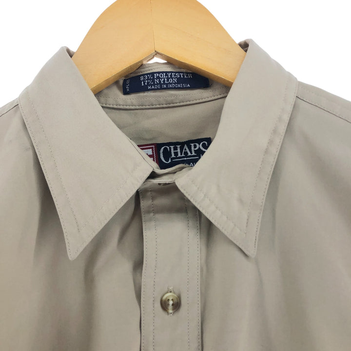 90'S Ralph Lauren CHAPS long sleeve shirt, men's size M, vintage polyester Beige type Vintage Second Hand