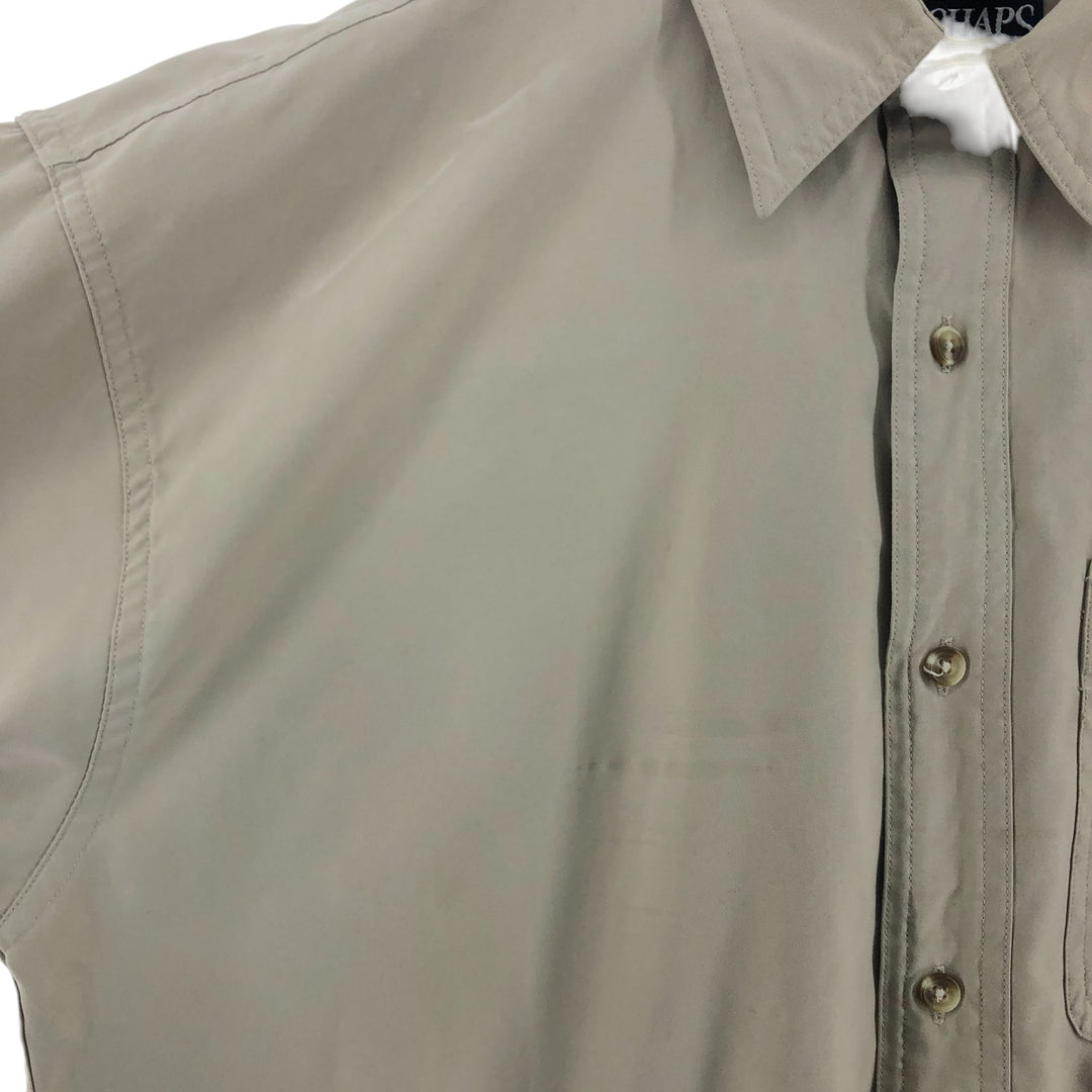 90'S Ralph Lauren CHAPS long sleeve shirt, men's size M, vintage polyester Beige type Vintage Second Hand