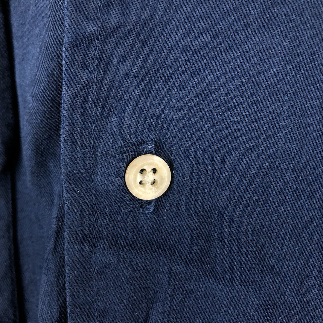 Tommy Hilfiger long-sleeved rayon shirt, men's size S Rayon navy blue type Vintage Second Hand