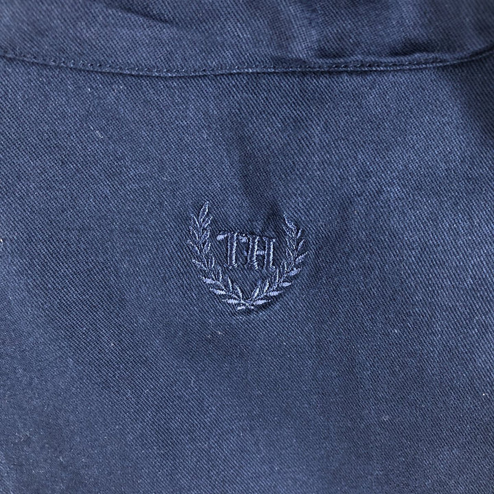 Tommy Hilfiger long-sleeved rayon shirt, men's size S Rayon navy blue type Vintage Second Hand