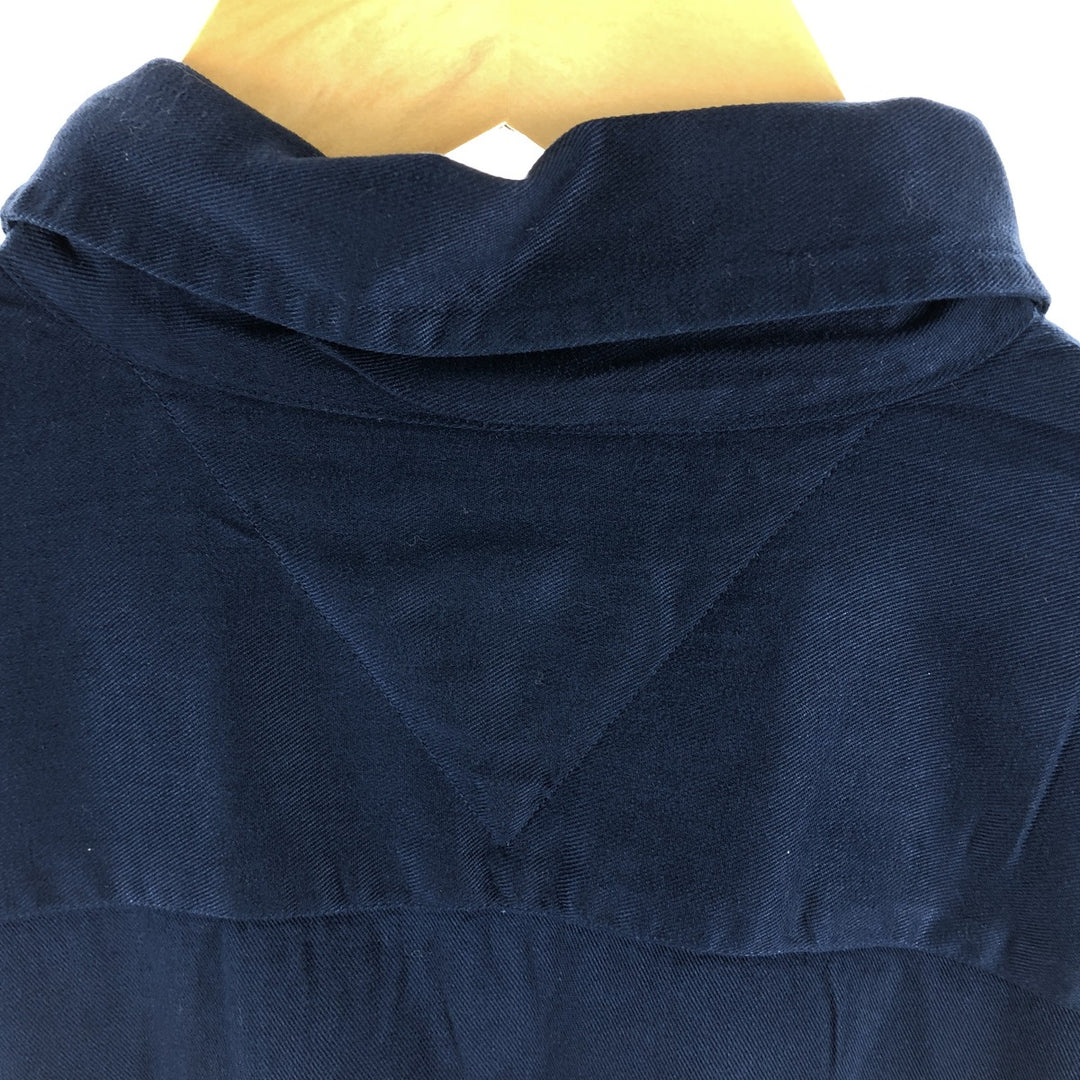 Tommy Hilfiger long-sleeved rayon shirt, men's size S Rayon navy blue type Vintage Second Hand