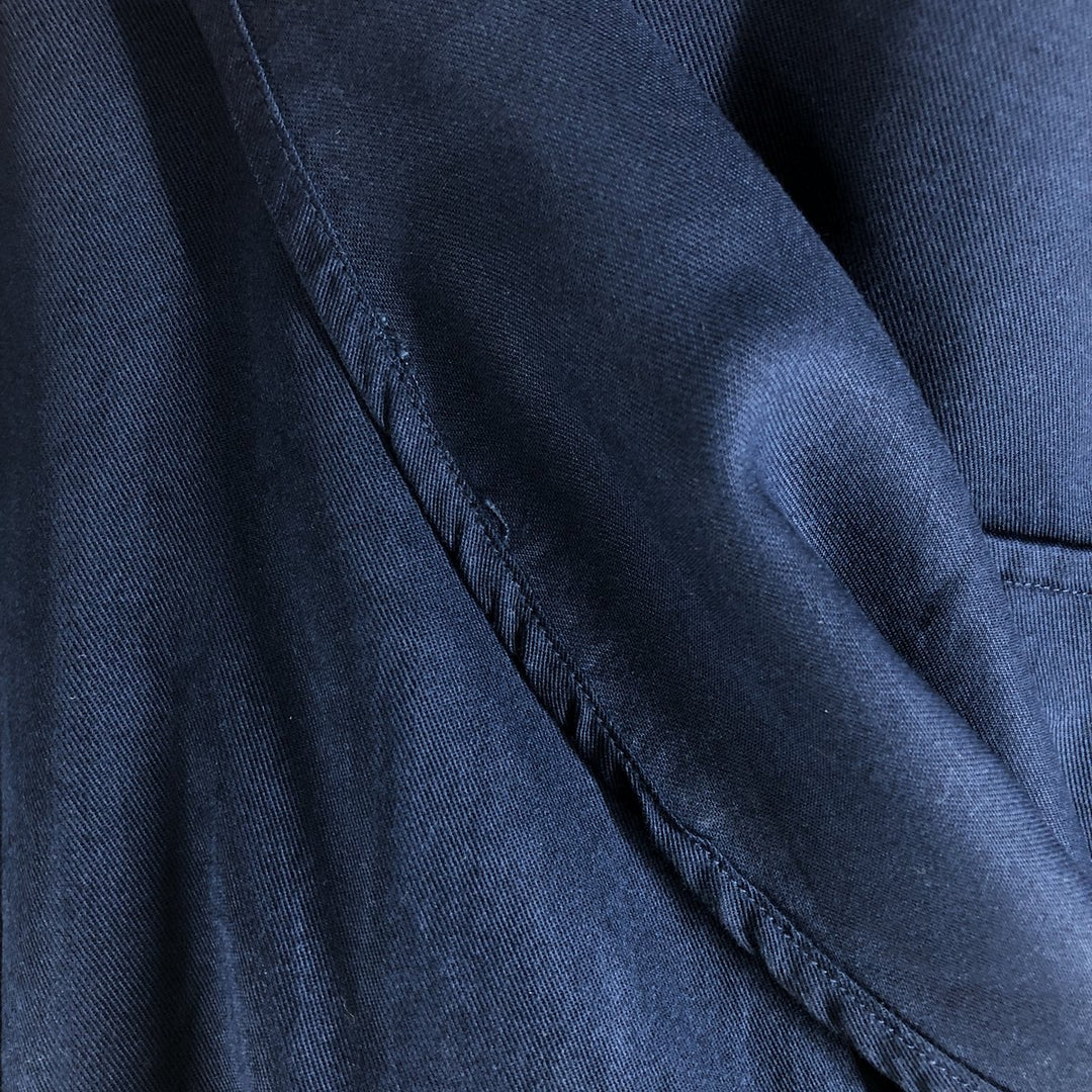 Tommy Hilfiger long-sleeved rayon shirt, men's size S Rayon navy blue type Vintage Second Hand