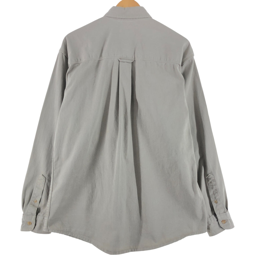 Vintage 80s-90'S Eddie Bauer long-sleeved cotton shirt, made in the USA, size L, men's cotton Beige type Vintage Second Hand