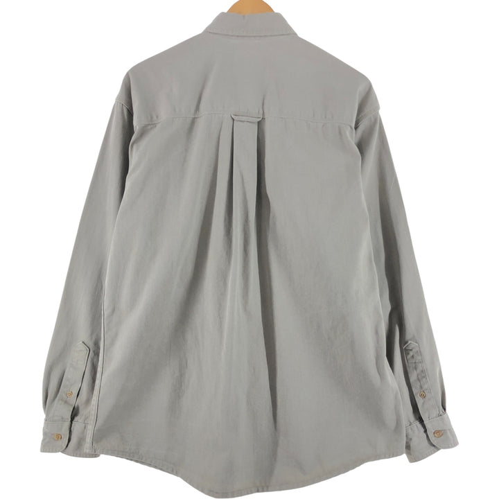Vintage 80s-90'S Eddie Bauer long-sleeved cotton shirt, made in the USA, size L, men's cotton Beige type Vintage Second Hand