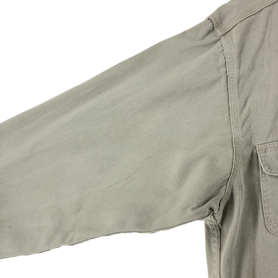 Vintage 80s-90'S Eddie Bauer long-sleeved cotton shirt, made in the USA, size L, men's cotton Beige type Vintage Second Hand