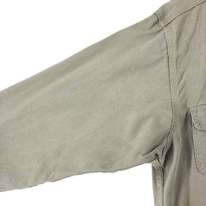 Vintage 80s-90'S Eddie Bauer long-sleeved cotton shirt, made in the USA, size L, men's cotton Beige type Vintage Second Hand
