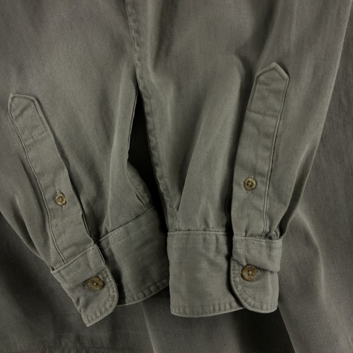 Vintage 80s-90'S Eddie Bauer long-sleeved cotton shirt, made in the USA, size L, men's cotton Beige type Vintage Second Hand