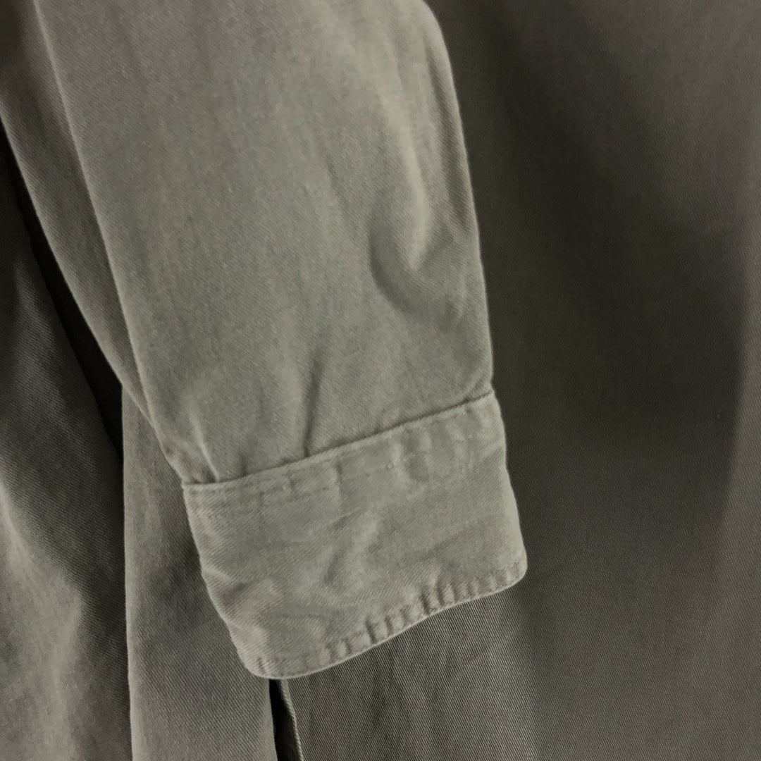 Vintage 80s-90'S Eddie Bauer long-sleeved cotton shirt, made in the USA, size L, men's cotton Beige type Vintage Second Hand