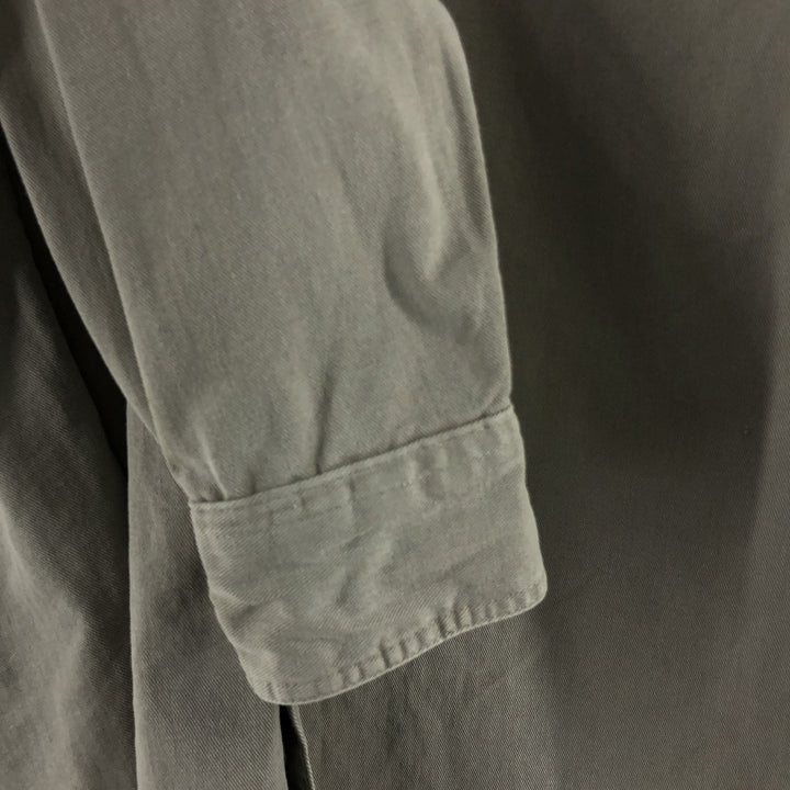 Vintage 80s-90'S Eddie Bauer long-sleeved cotton shirt, made in the USA, size L, men's cotton Beige type Vintage Second Hand