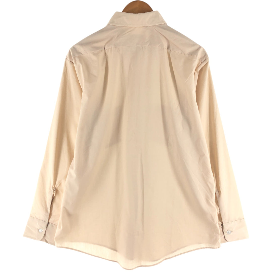 Vintage 1980'S Wrangler long-sleeved work shirt, made in the USA, size L, men's polyester ivory Vintage Second Hand