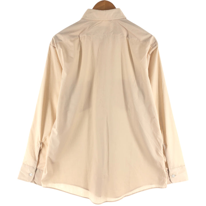 Vintage 1980'S Wrangler long-sleeved work shirt, made in the USA, size L, men's polyester ivory Vintage Second Hand