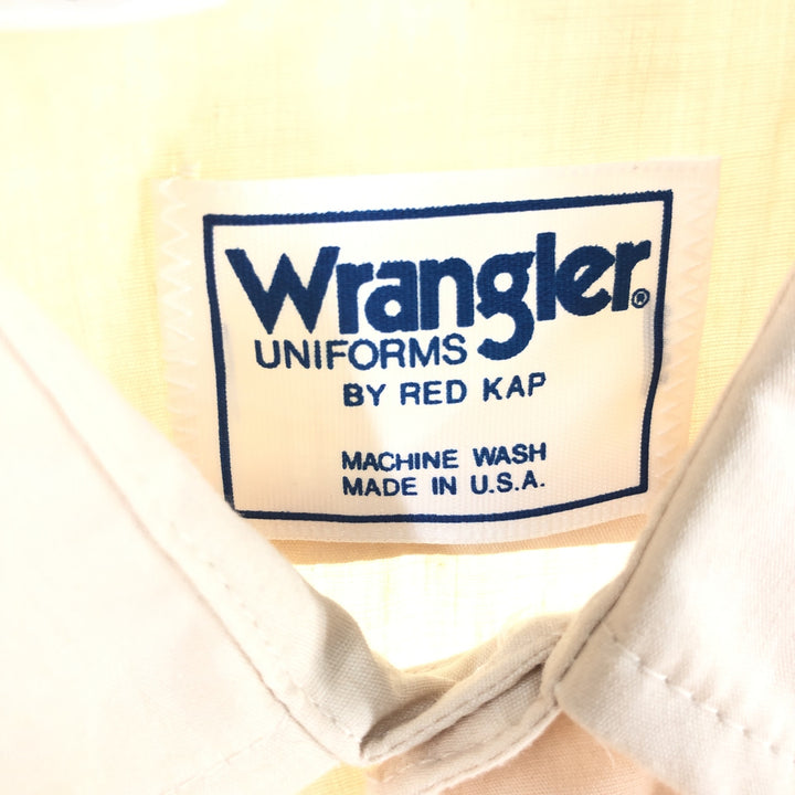 Vintage 1980'S Wrangler long-sleeved work shirt, made in the USA, size L, men's polyester ivory Vintage Second Hand