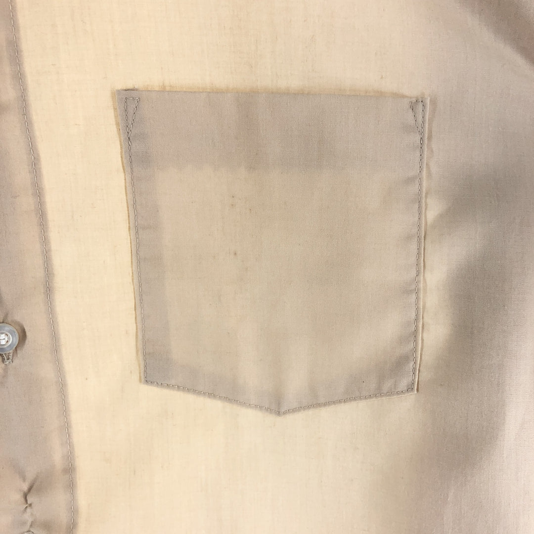 Vintage 1980'S Wrangler long-sleeved work shirt, made in the USA, size L, men's polyester ivory Vintage Second Hand