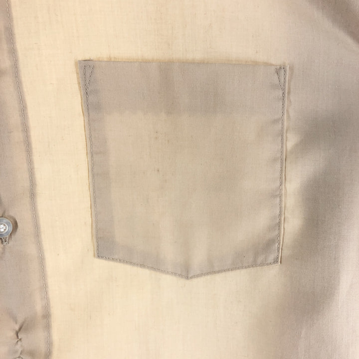 Vintage 1980'S Wrangler long-sleeved work shirt, made in the USA, size L, men's polyester ivory Vintage Second Hand