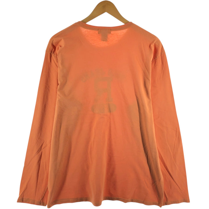 Ralph Lauren Polo Jeans Company long-sleeved T-shirt, men's size L cotton orange type Vintage Second Hand