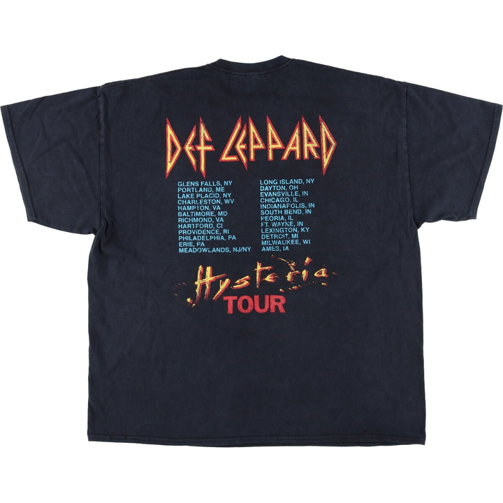 DEF LEPPARD Def Leppard Band T-shirt Band T Men's L size cotton black type Vintage Second Hand
