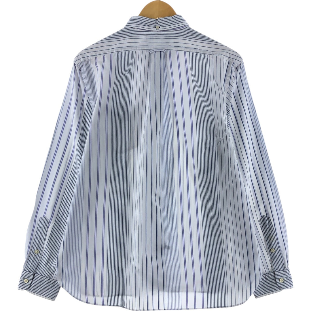 Ralph Lauren long sleeve button down striped shirt, men's size L cotton white type Vintage Second Hand
