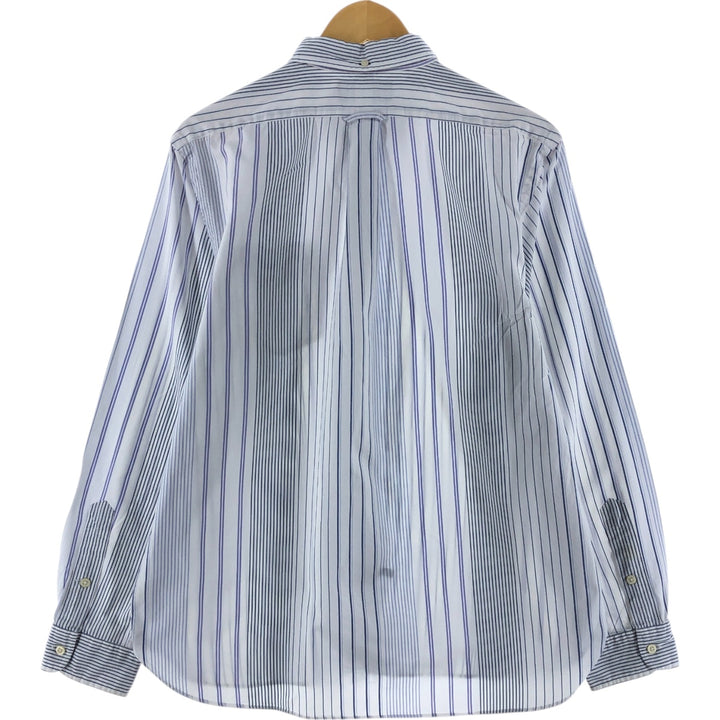 Ralph Lauren long sleeve button down striped shirt, men's size L cotton white type Vintage Second Hand