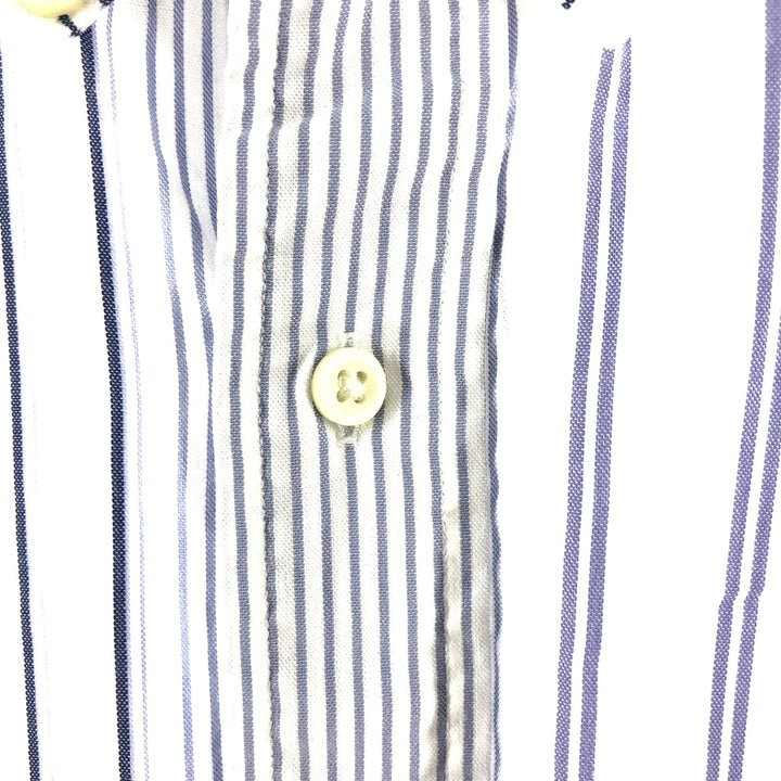 Ralph Lauren long sleeve button down striped shirt, men's size L cotton white type Vintage Second Hand