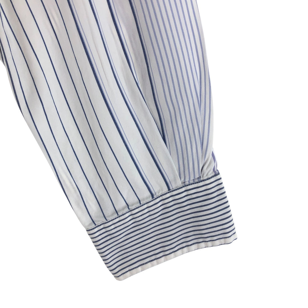 Ralph Lauren long sleeve button down striped shirt, men's size L cotton white type Vintage Second Hand