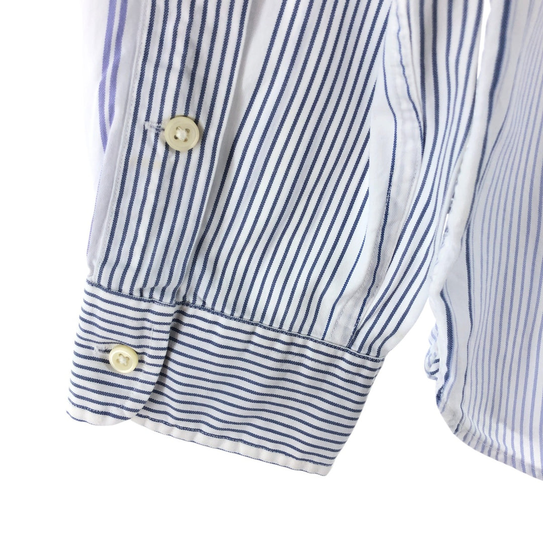 Ralph Lauren long sleeve button down striped shirt, men's size L cotton white type Vintage Second Hand