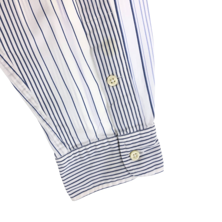 Ralph Lauren long sleeve button down striped shirt, men's size L cotton white type Vintage Second Hand