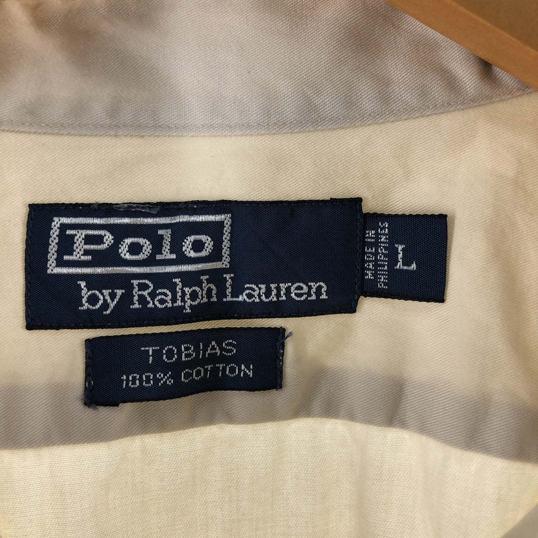 Ralph Lauren POLO by Ralph Lauren TOBIAS long sleeve cotton shirt, men's size L cotton ivory Vintage Second Hand