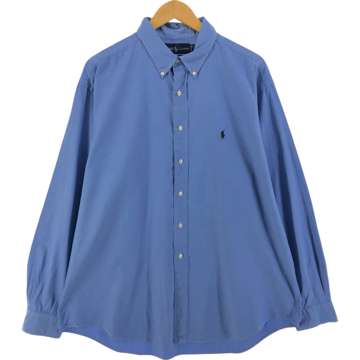 Ralph Lauren YARMOUTH long sleeve button down shirt, men's XL size cotton blue type Vintage Second Hand