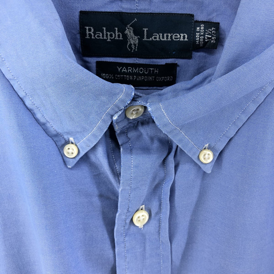 Ralph Lauren YARMOUTH long sleeve button down shirt, men's XL size cotton blue type Vintage Second Hand