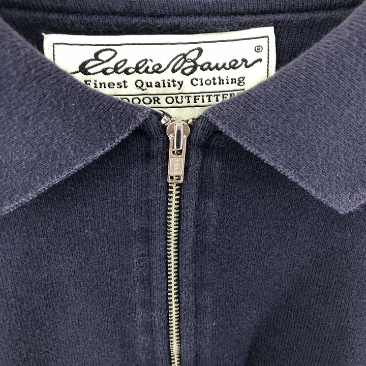 Eddie Bauer collared half-zip sweatshirt, men's size XL cotton navy blue type Vintage Second Hand