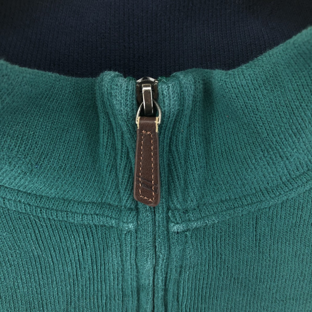 LANDS' END Half-Zip Sweatshirt, Men's XL cotton green type Vintage Second Hand
