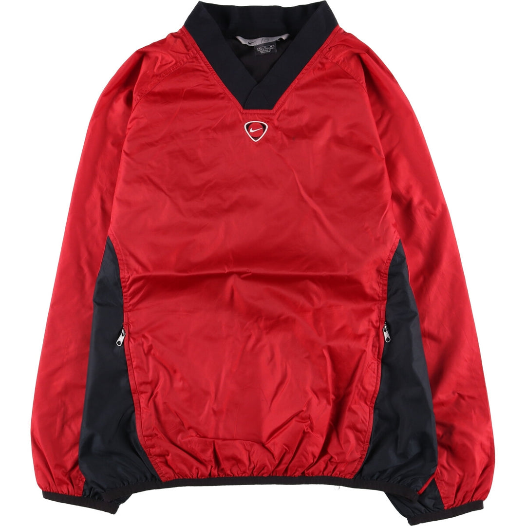 2000'S Nike V-neck nylon pullover, men's size M Nylon red type Vintage Second Hand