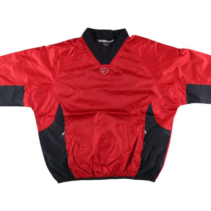 2000'S Nike V-neck nylon pullover, men's size M Nylon red type Vintage Second Hand
