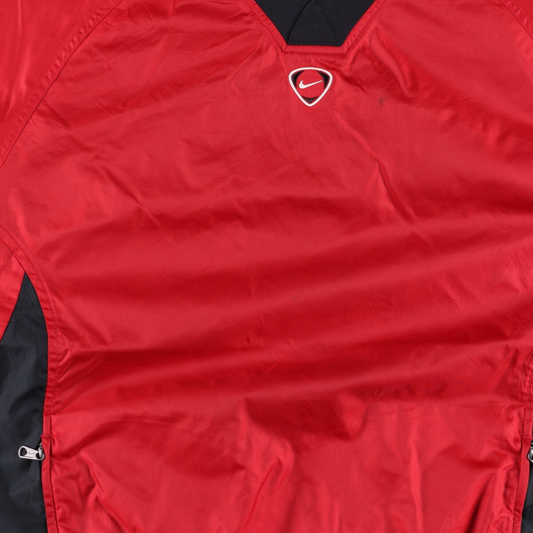2000'S Nike V-neck nylon pullover, men's size M Nylon red type Vintage Second Hand