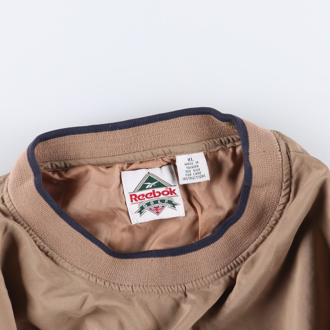 90'S Reebok Golf Warm-Up Pullover, Men's XL, Vintage unclear beige type brown Vintage Second Hand