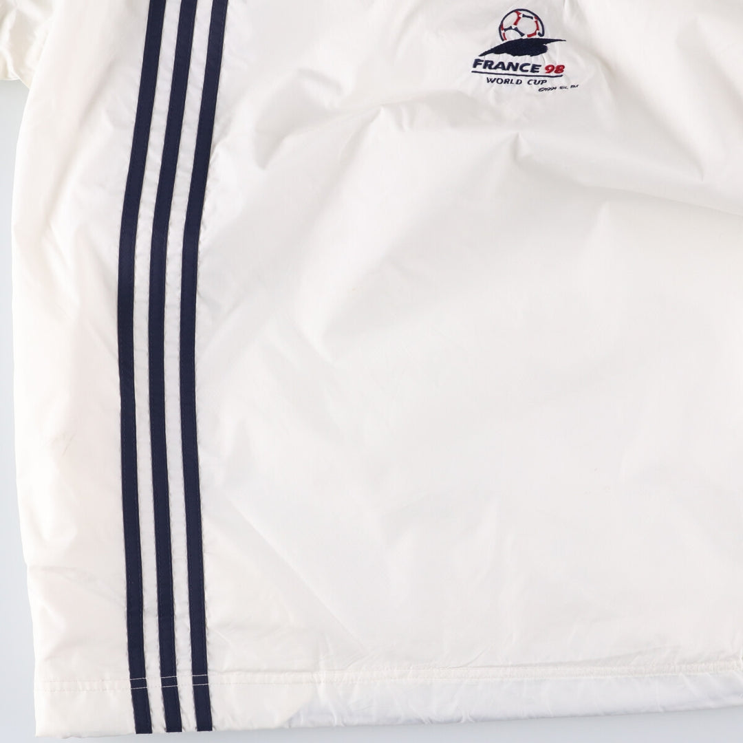 90'S Adidas France 98 FIFA World Cup Half Zip Nylon Pullover Men's XL Vintage Nylon white type Vintage Second Hand