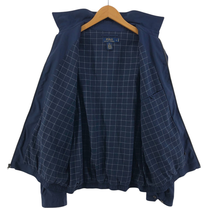 Ralph Lauren POLO RALPH LAUREN Swing Top Sports Jacket Men's L size polyester navy blue type Vintage Second Hand