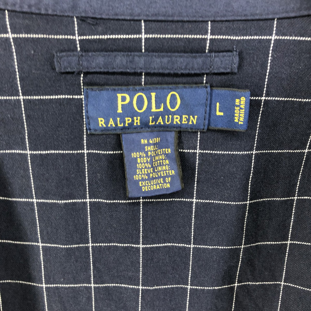 Ralph Lauren POLO RALPH LAUREN Swing Top Sports Jacket Men's L size polyester navy blue type Vintage Second Hand