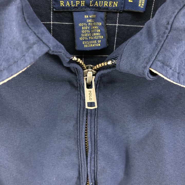 Ralph Lauren POLO RALPH LAUREN Swing Top Sports Jacket Men's L size polyester navy blue type Vintage Second Hand