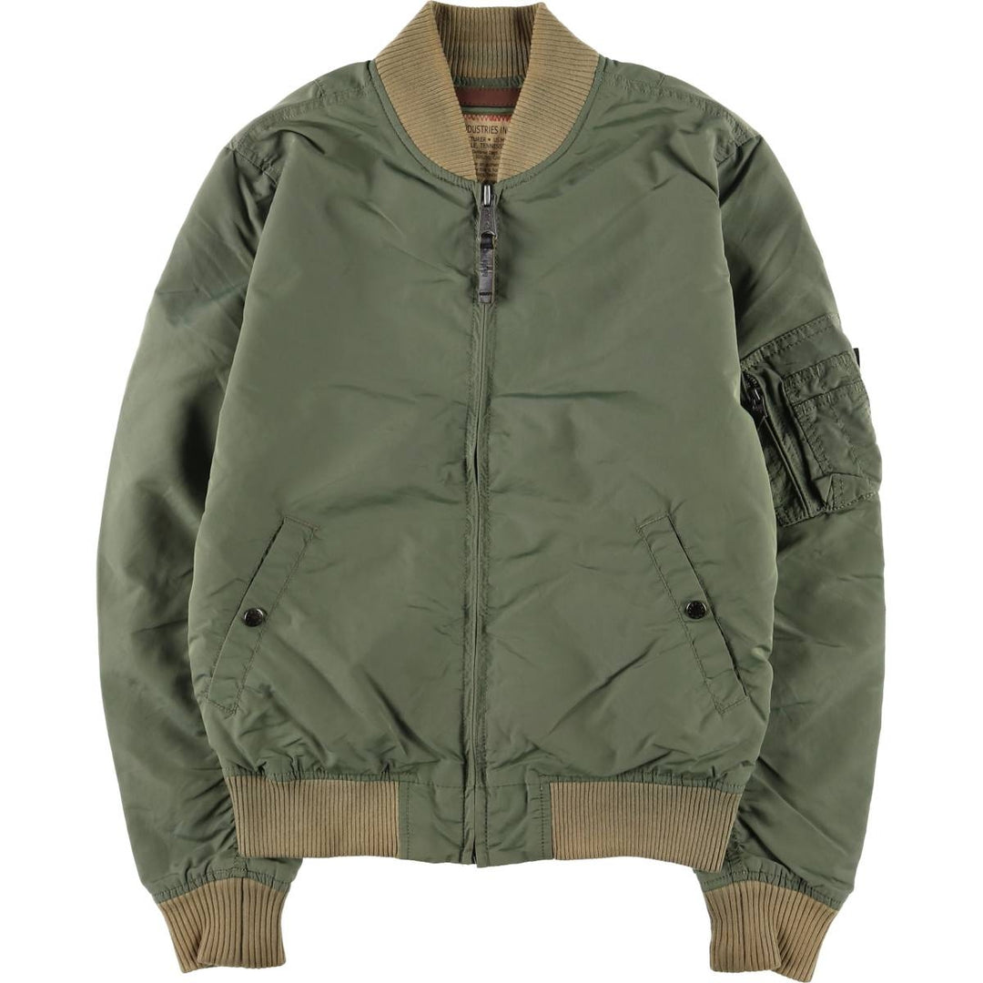 Civilian Alpha MA-1 Type Military Flight Jacket Men's M Size Nylon Khaki type Vintage Second Hand