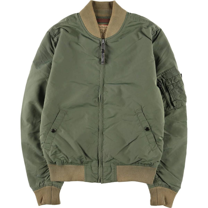 Civilian Alpha MA-1 Type Military Flight Jacket Men's M Size Nylon Khaki type Vintage Second Hand