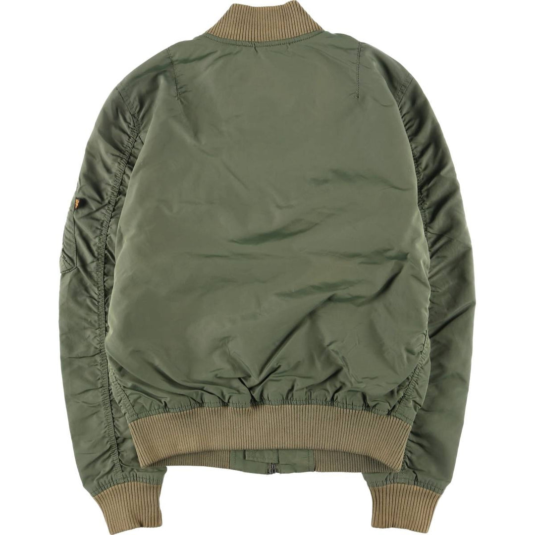 Civilian Alpha MA-1 Type Military Flight Jacket Men's M Size Nylon Khaki type Vintage Second Hand