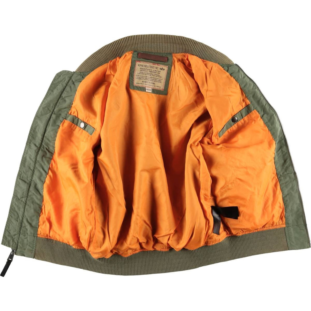 Civilian Alpha MA-1 Type Military Flight Jacket Men's M Size Nylon Khaki type Vintage Second Hand