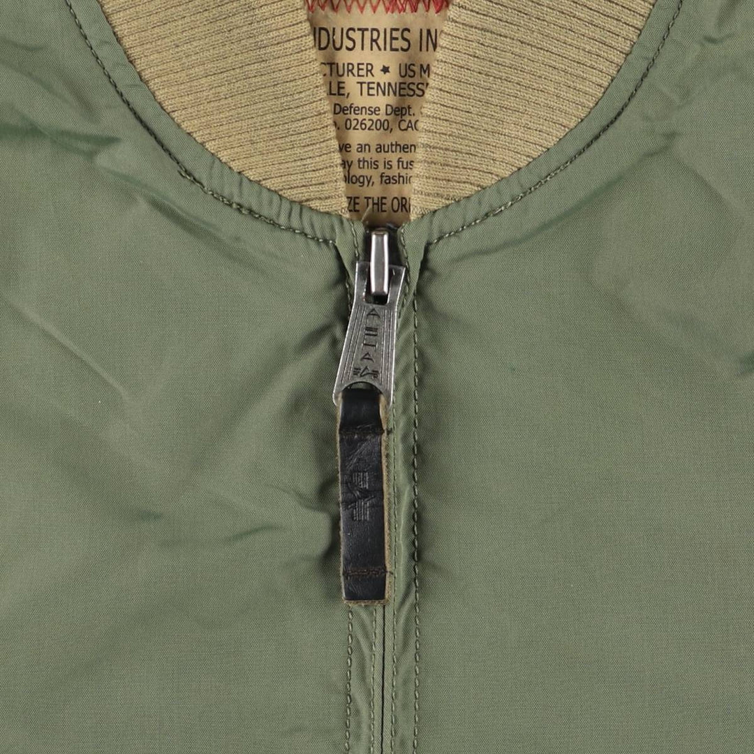 Civilian Alpha MA-1 Type Military Flight Jacket Men's M Size Nylon Khaki type Vintage Second Hand
