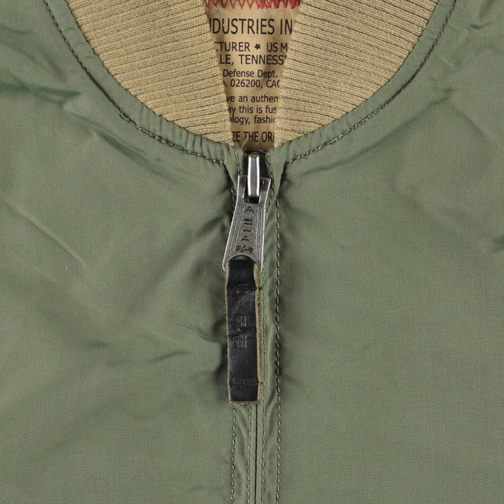 Civilian Alpha MA-1 Type Military Flight Jacket Men's M Size Nylon Khaki type Vintage Second Hand