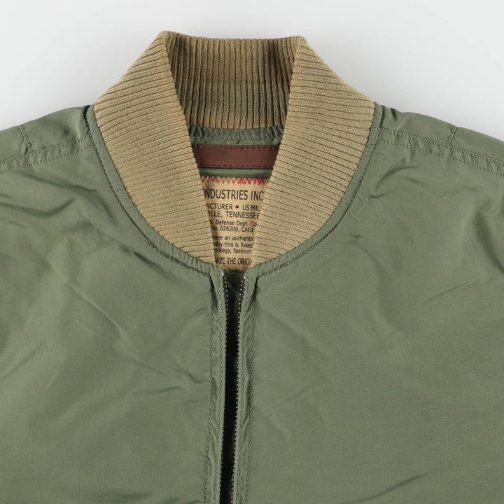 Civilian Alpha MA-1 Type Military Flight Jacket Men's M Size Nylon Khaki type Vintage Second Hand