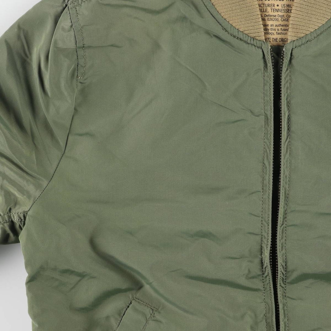 Civilian Alpha MA-1 Type Military Flight Jacket Men's M Size Nylon Khaki type Vintage Second Hand