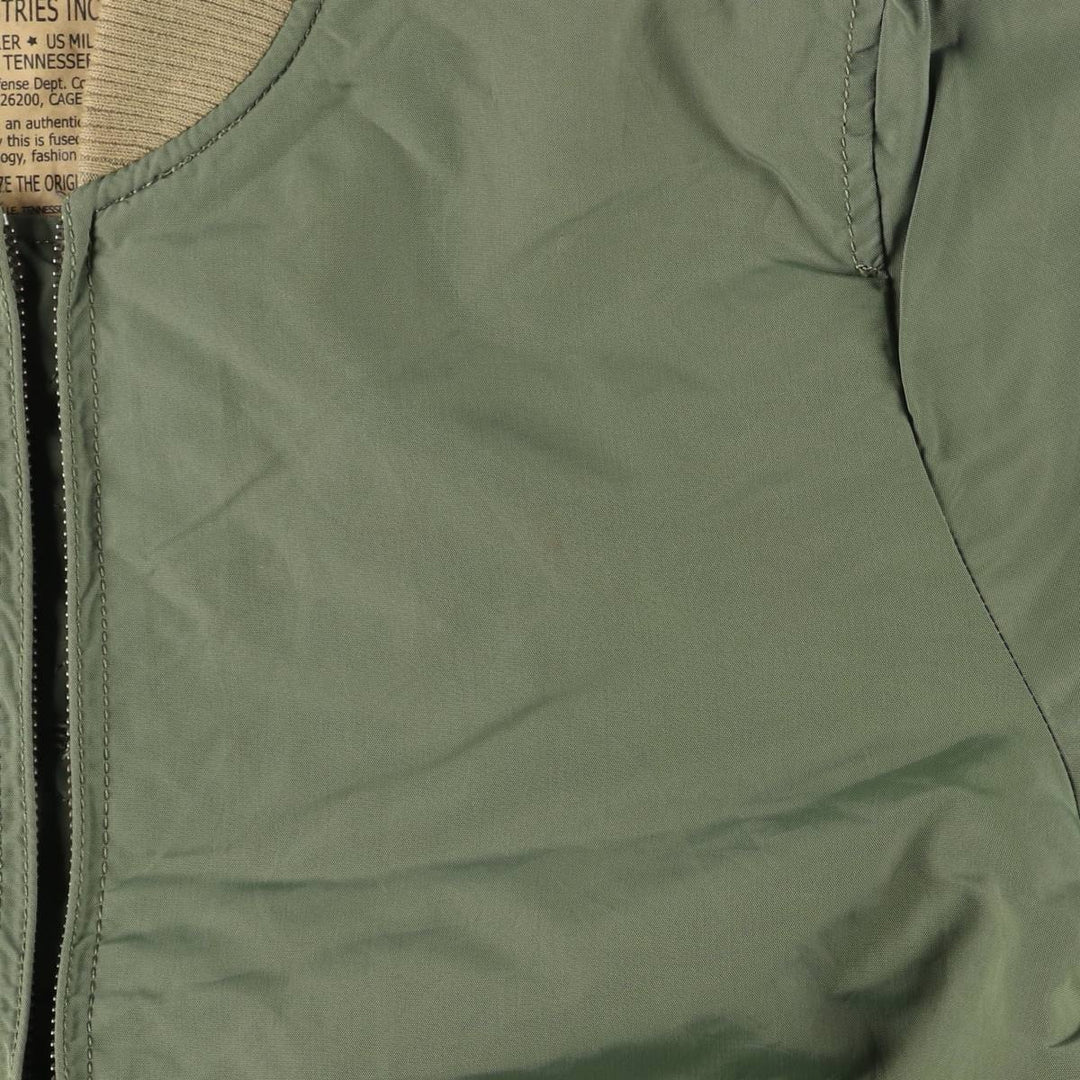 Civilian Alpha MA-1 Type Military Flight Jacket Men's M Size Nylon Khaki type Vintage Second Hand
