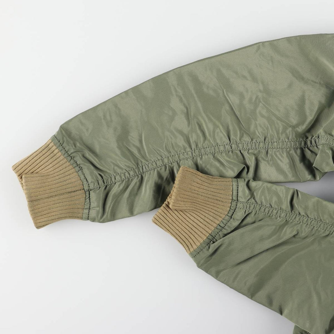 Civilian Alpha MA-1 Type Military Flight Jacket Men's M Size Nylon Khaki type Vintage Second Hand
